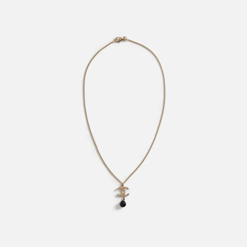 WGACA Chanel Dangle Necklace - Black sold by Kith