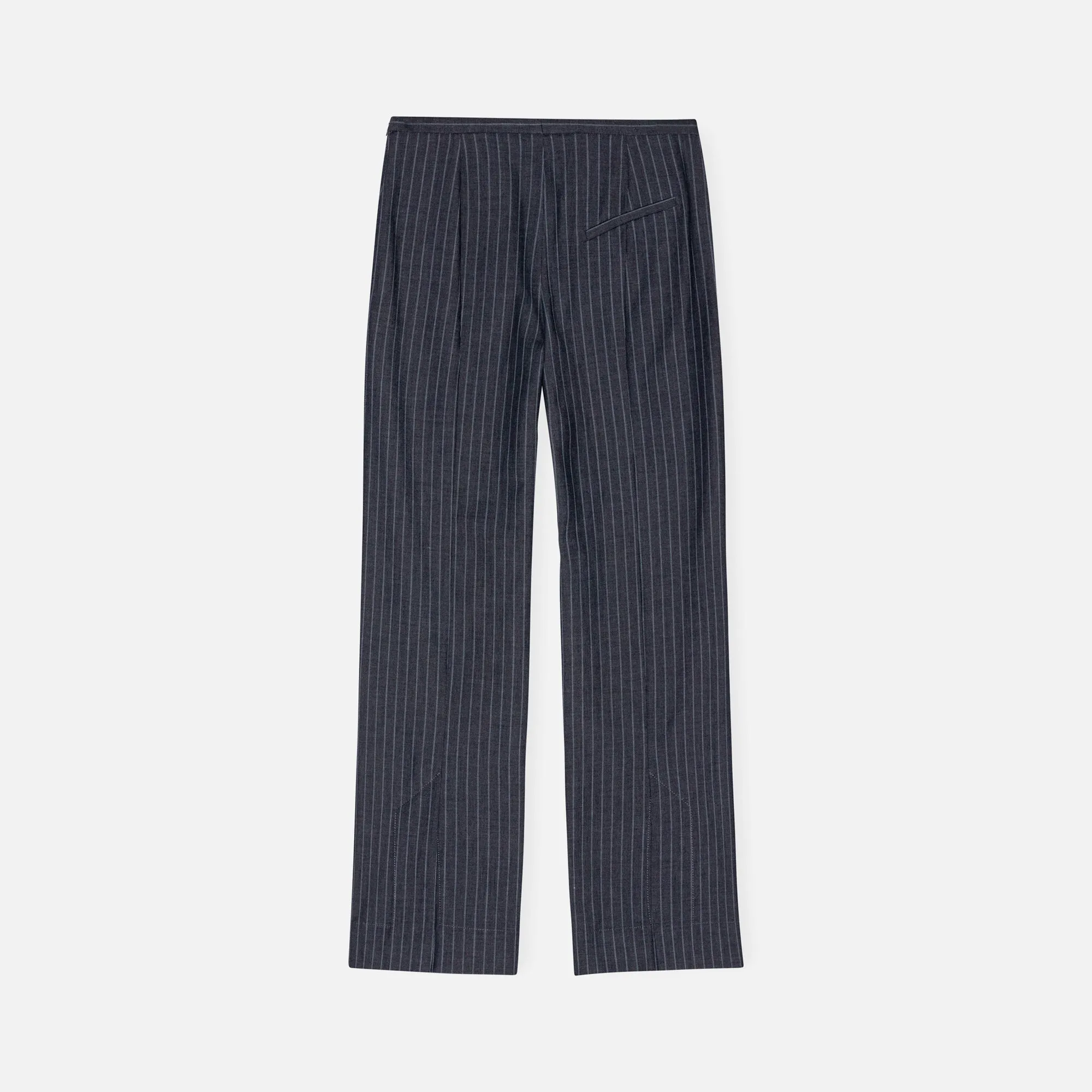 Ganni Stretch Stripe Mid Waist Pants - Gray sold by Kith product image thumbnail 2