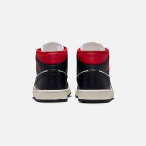 Nike WMNSmns Air Jordan 1 Mid - Black / Gym Red / Sail sold by Kith