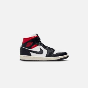 Nike WMNSmns Air Jordan 1 Mid - Black / Gym Red / Sail sold by Kith