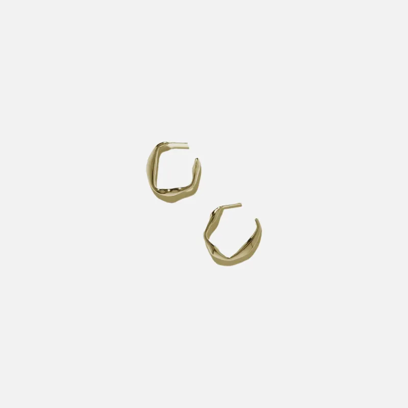 Faris Medium Onda Hoops - Gold sold by Kith