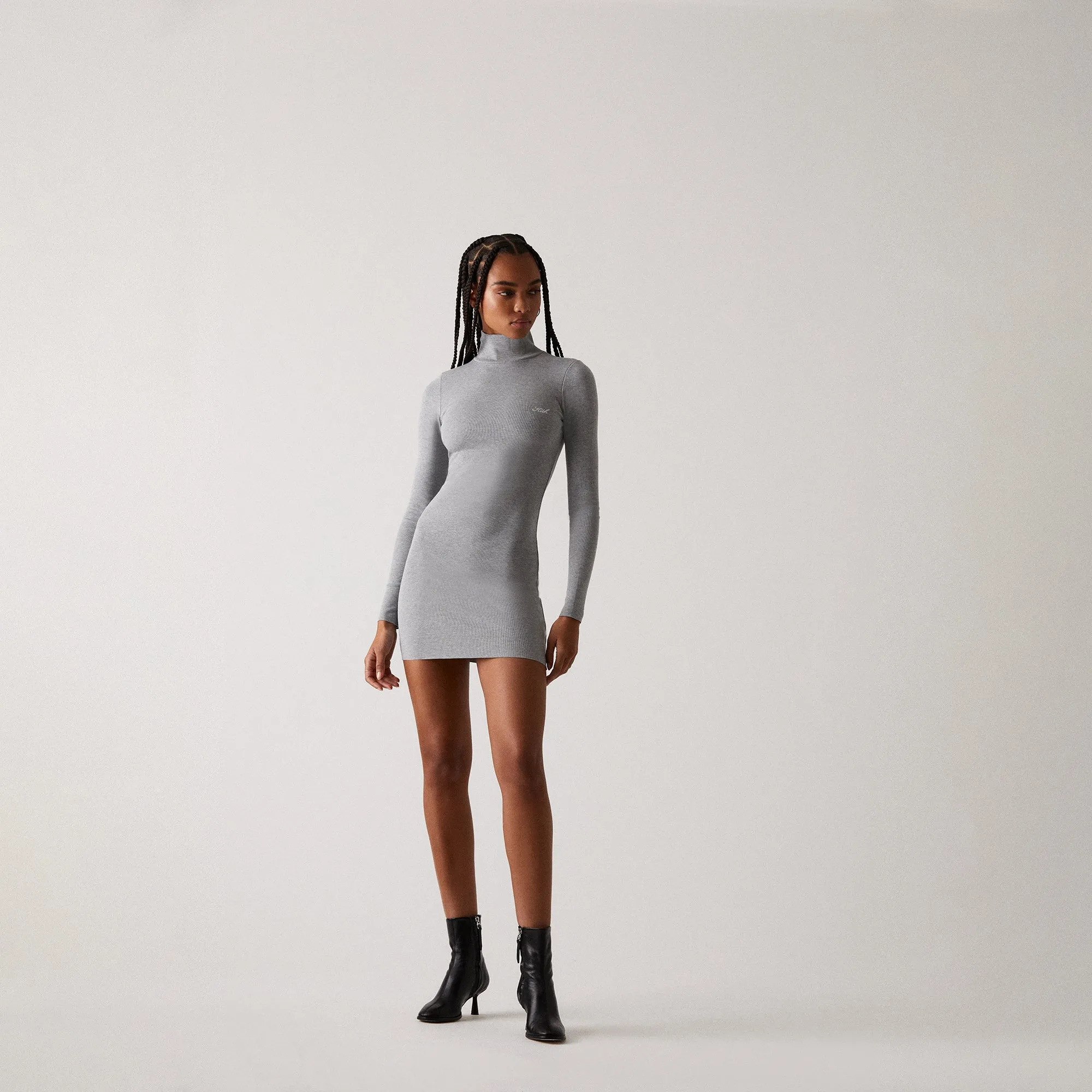 Kith Women Brier Turtleneck Mini Dress - Steel Heather Gray sold by Kith product image thumbnail 2