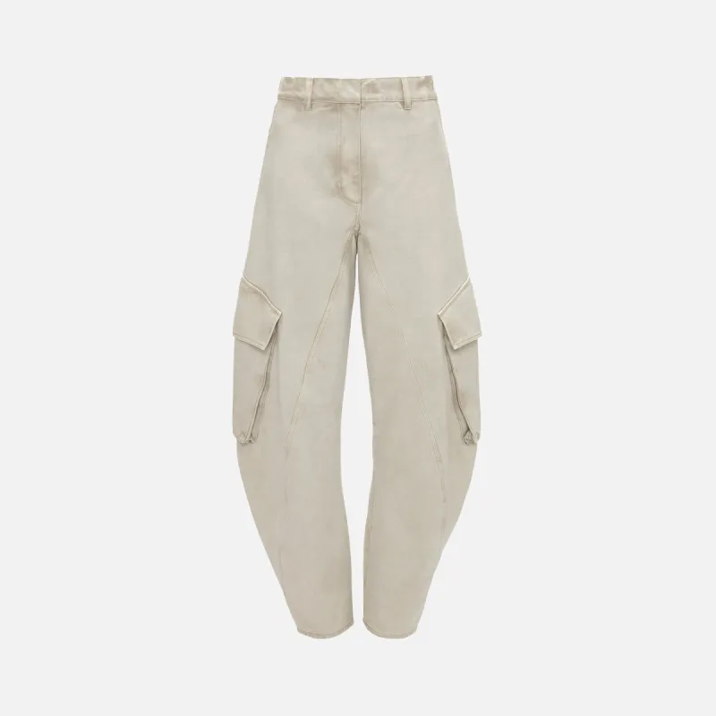 JW Anderson Twisted Cargo Trousers - Chalk sold by Kith