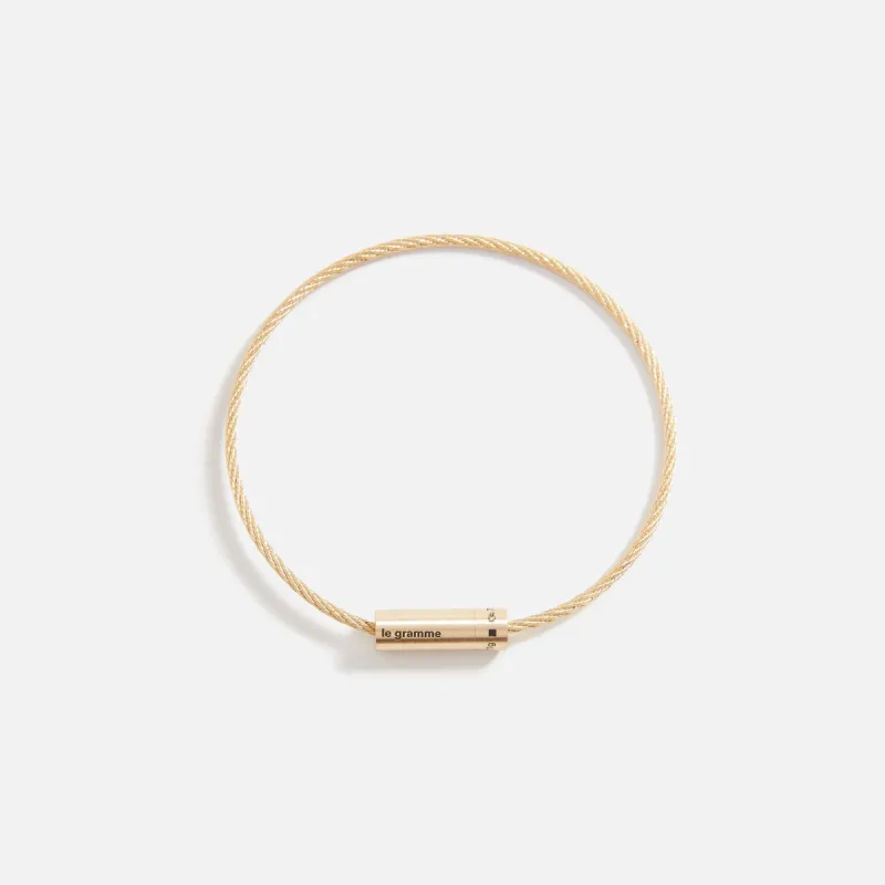 Le Gramme Bracelet Cable 11 - Yellow Gold sold by Kith