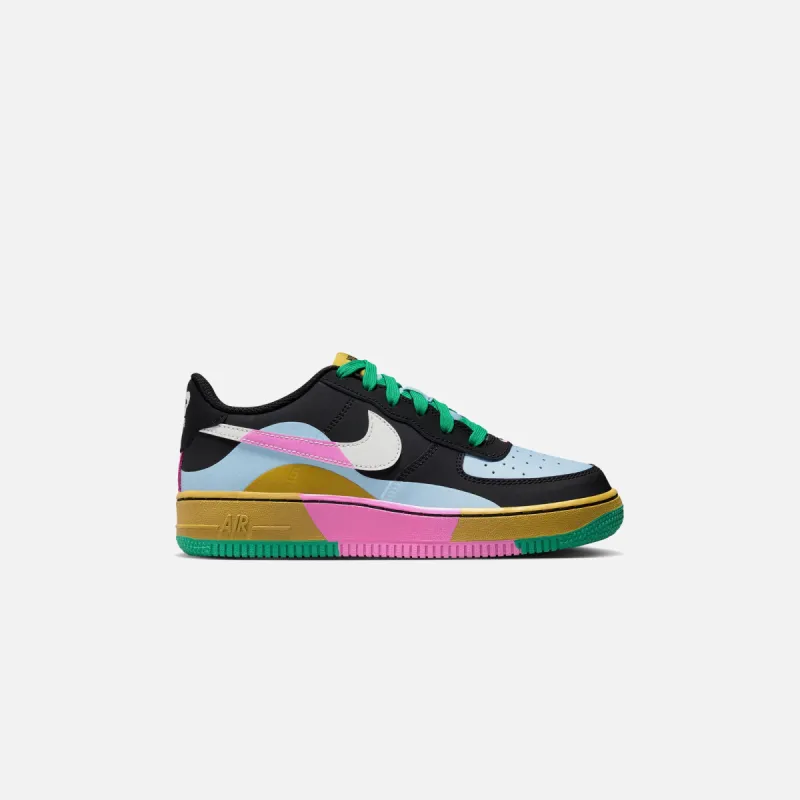 Nike GS Air Force 1 LV8 - Black / Summit White / Light Armory Blue sold by Kith