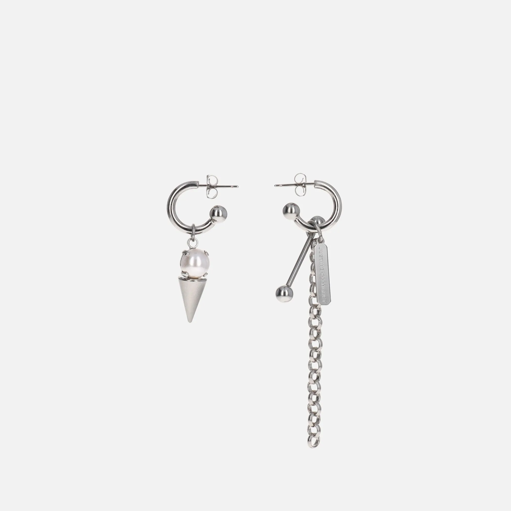 Justine Clenquet Lucy Earrings - Palladium sold by Kith