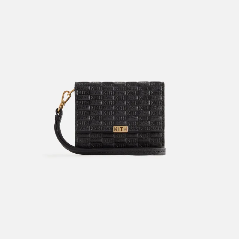 Kith Women Monogram Flap Wallet - Black sold by Kith