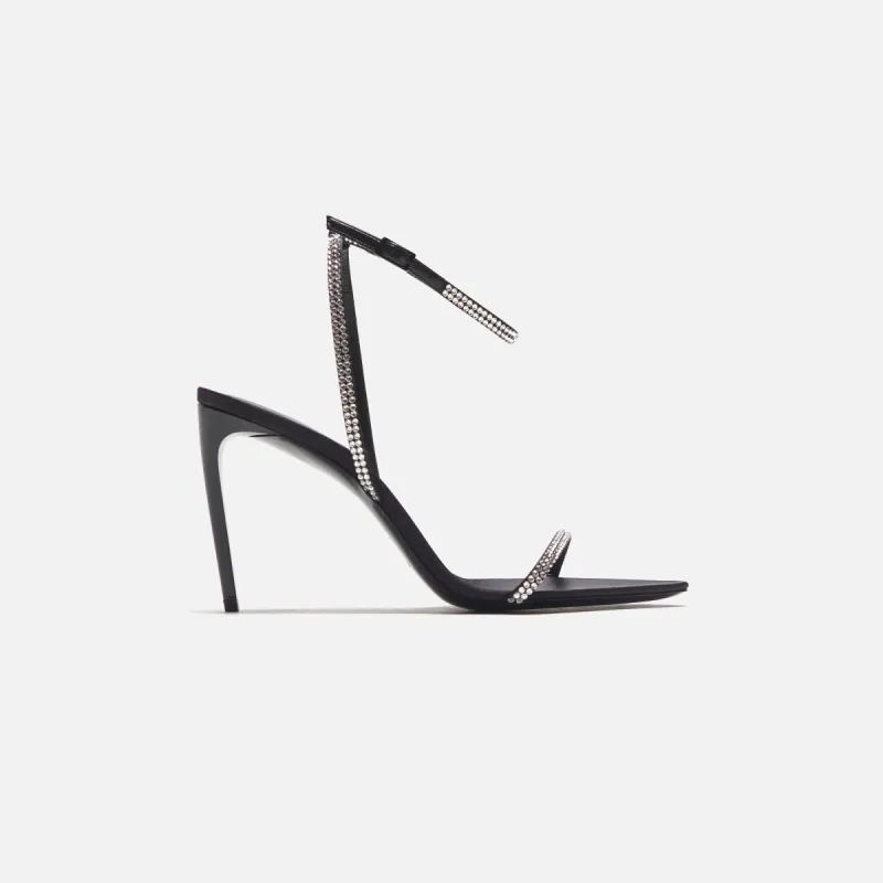 Saint Laurent Gippy 90 T.Steig Sandal - Nero / Crystal sold by Kith