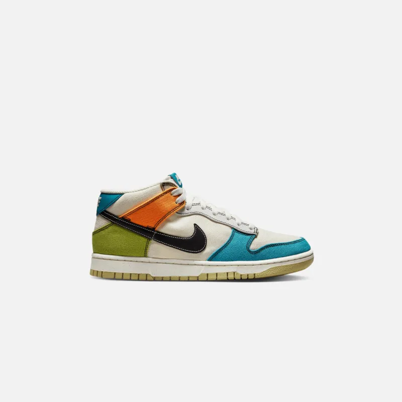 Nike Dunk Mid - Pale Ivory / Black / Mineral Teal / Moss sold by Kith