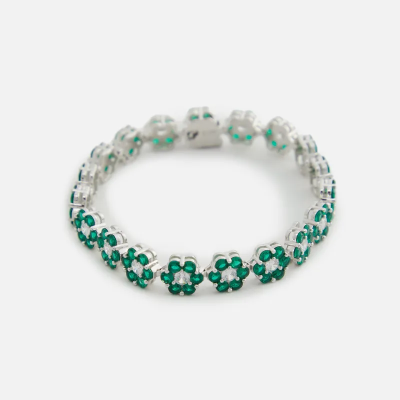 Hatton Labs Daisy Tennis Bracelet Sterling Sliver - Green sold by Kith