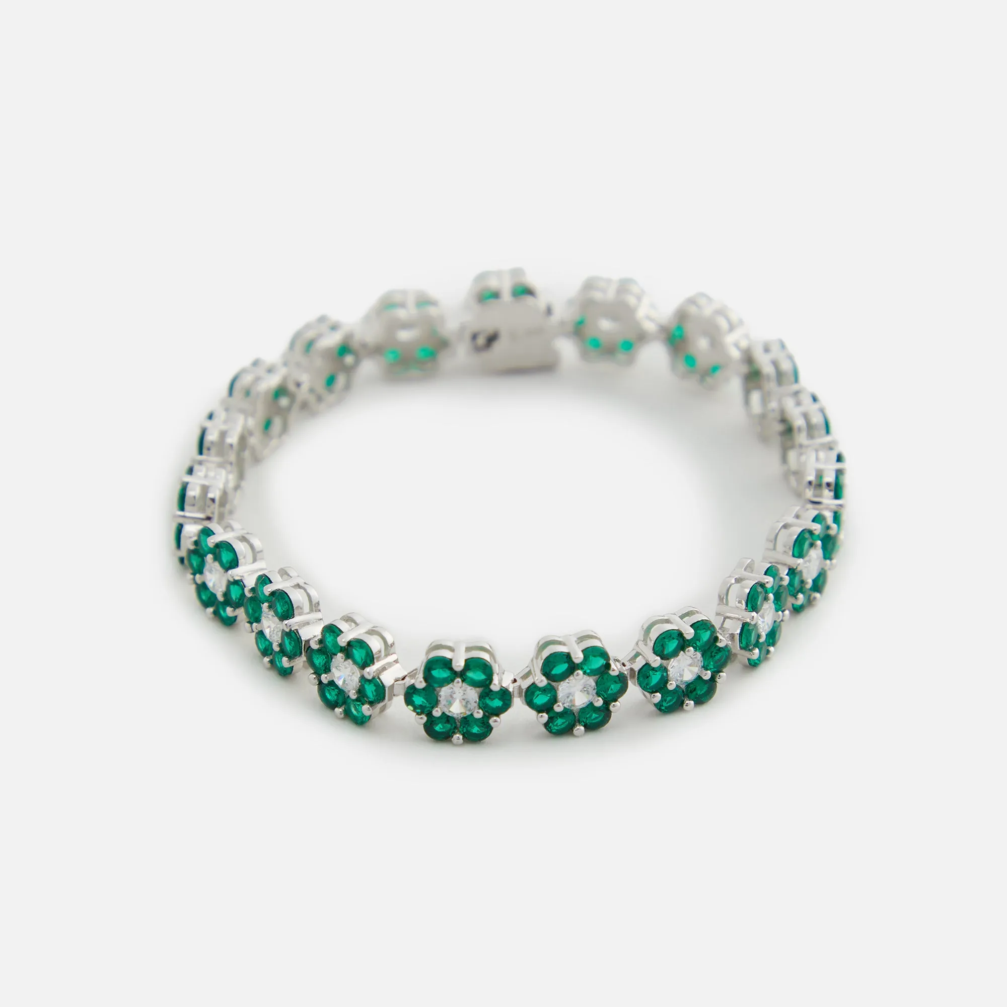 Hatton Labs Daisy Tennis Bracelet Sterling Sliver - Green sold by Kith
