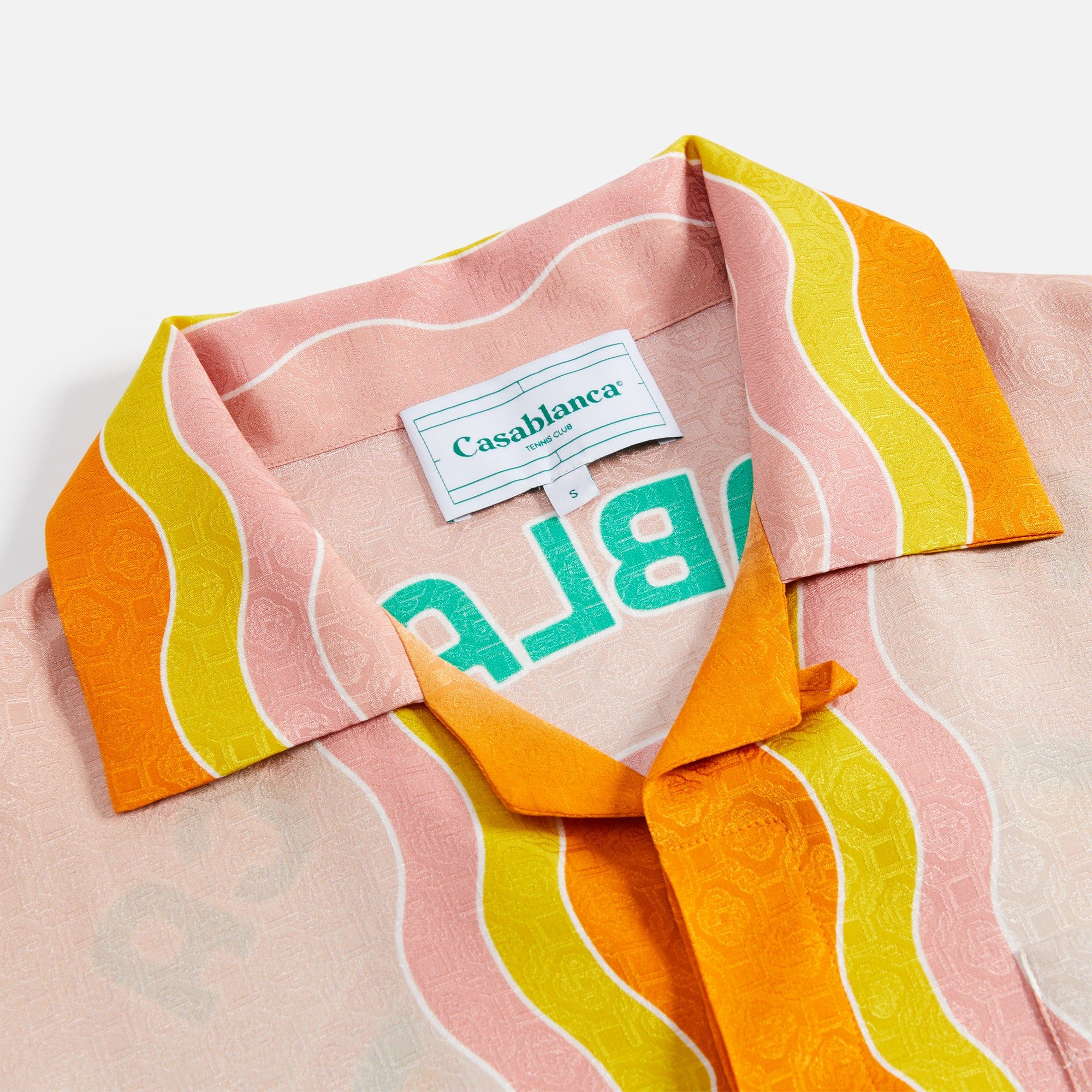 Casablanca Rainbow Monogram Cuban Collar Printed Silk - Multicolour sold by Kith product image thumbnail 3