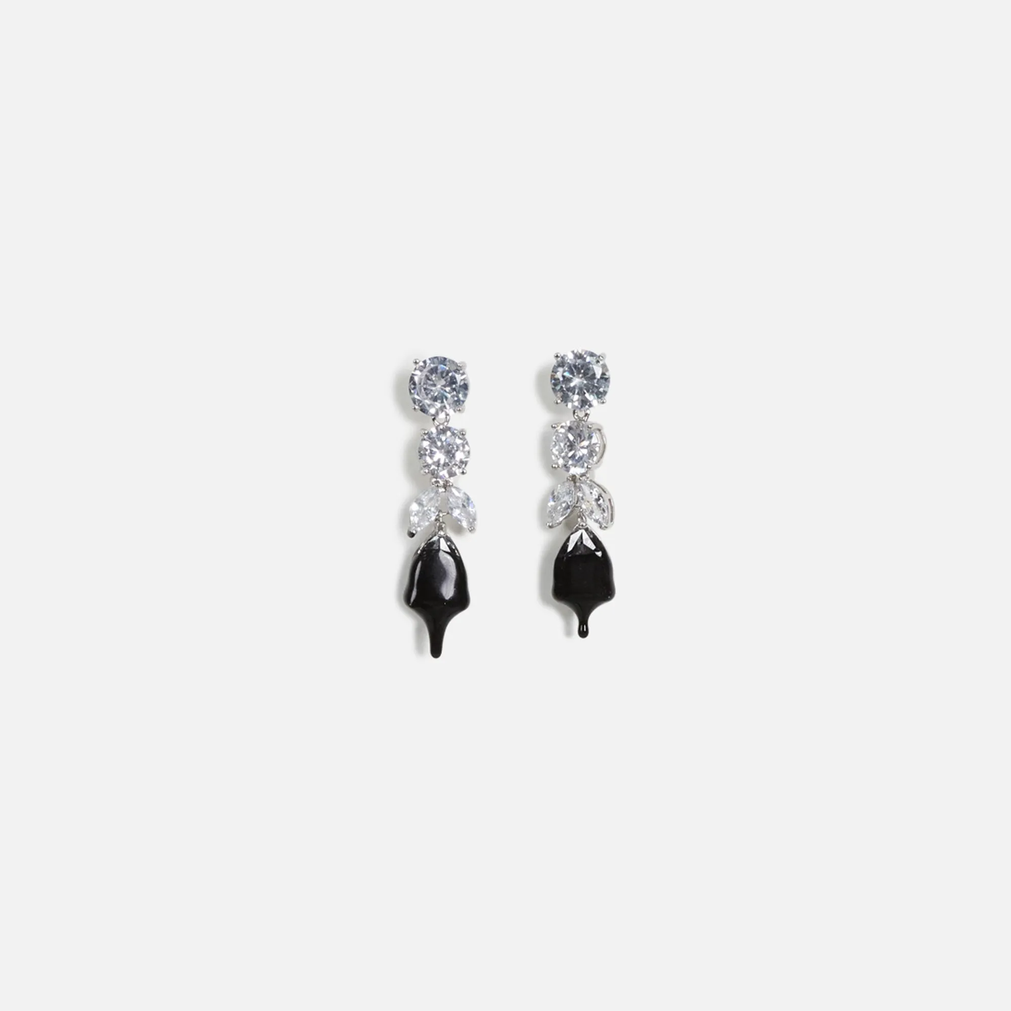 Ottolinger Diamond Tear Dip Earrings - Black sold by Kith