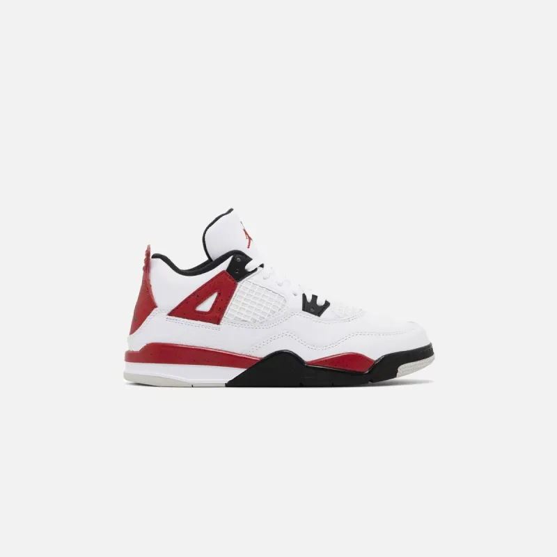 Nike PS Air Jordan 4 Retro - White / Fire Red / Black / Neutral Grey sold by Kith