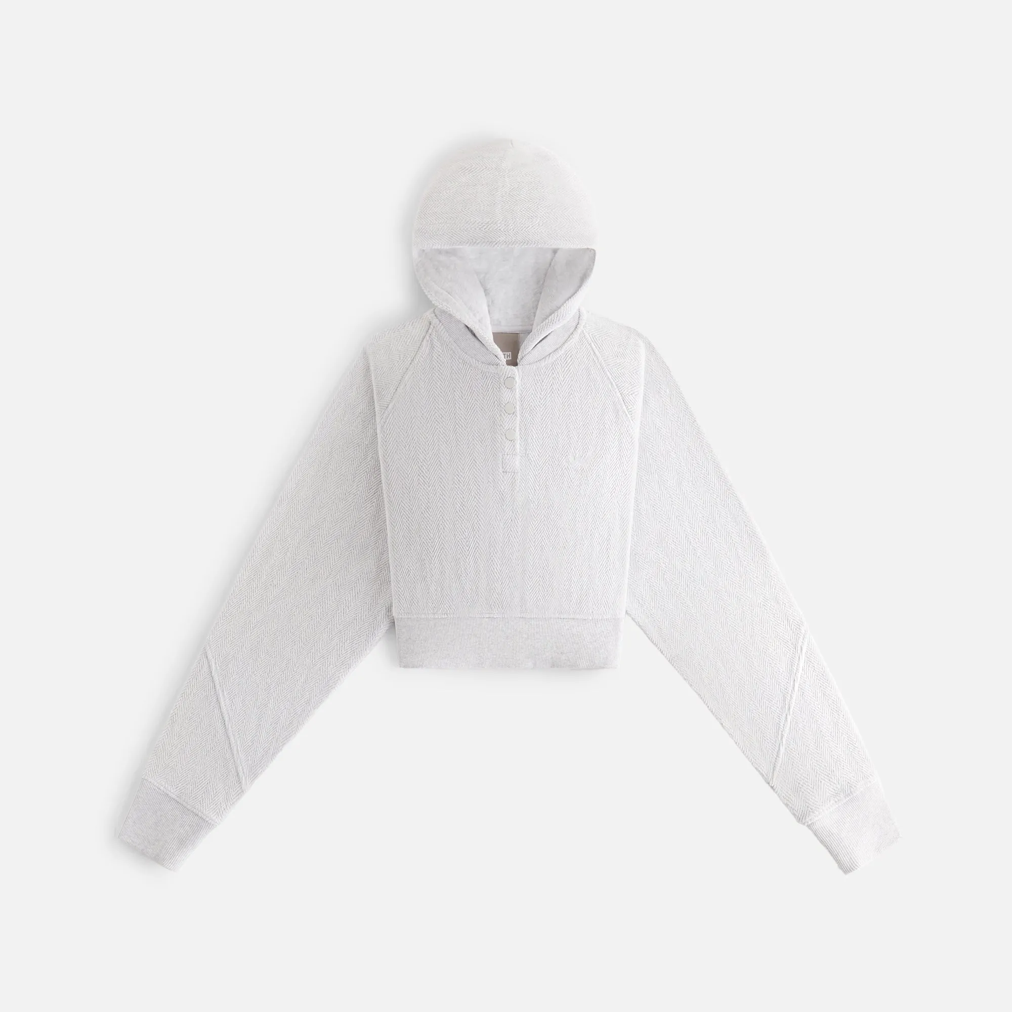 Kith Women Hillside Henley Hoodie - Light Heather Grey sold by Kith