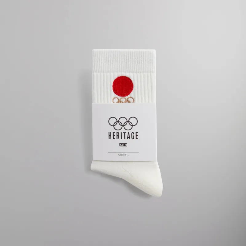 Kith for Olympics Heritage Tokyo Mid Crew Sock - Silk sold by Kith