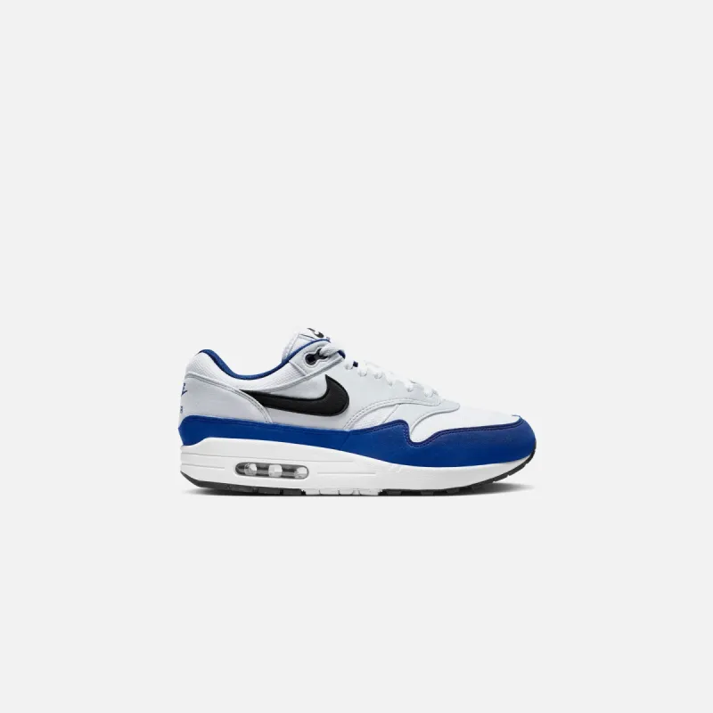 Nike Air Max 1 - White / Black / Deep Royal Blue sold by Kith