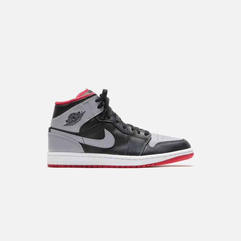 Jordan Air Jordan 1 Mid - Black / Cement Grey / Fire Red / White sold by Kith