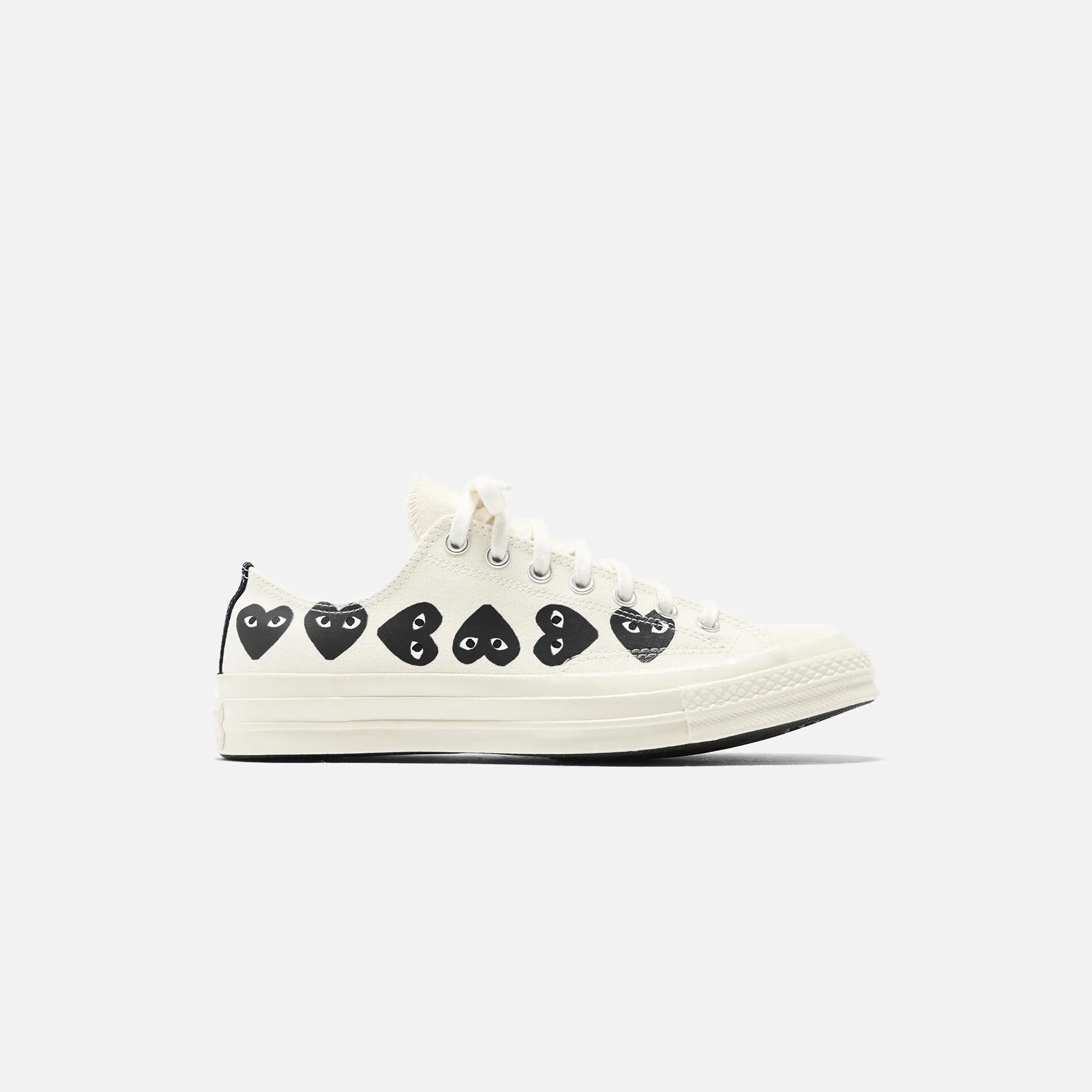 Comme Des Garçons Play x Converse Multi Heart Low Top - Beige / Black sold by Kith