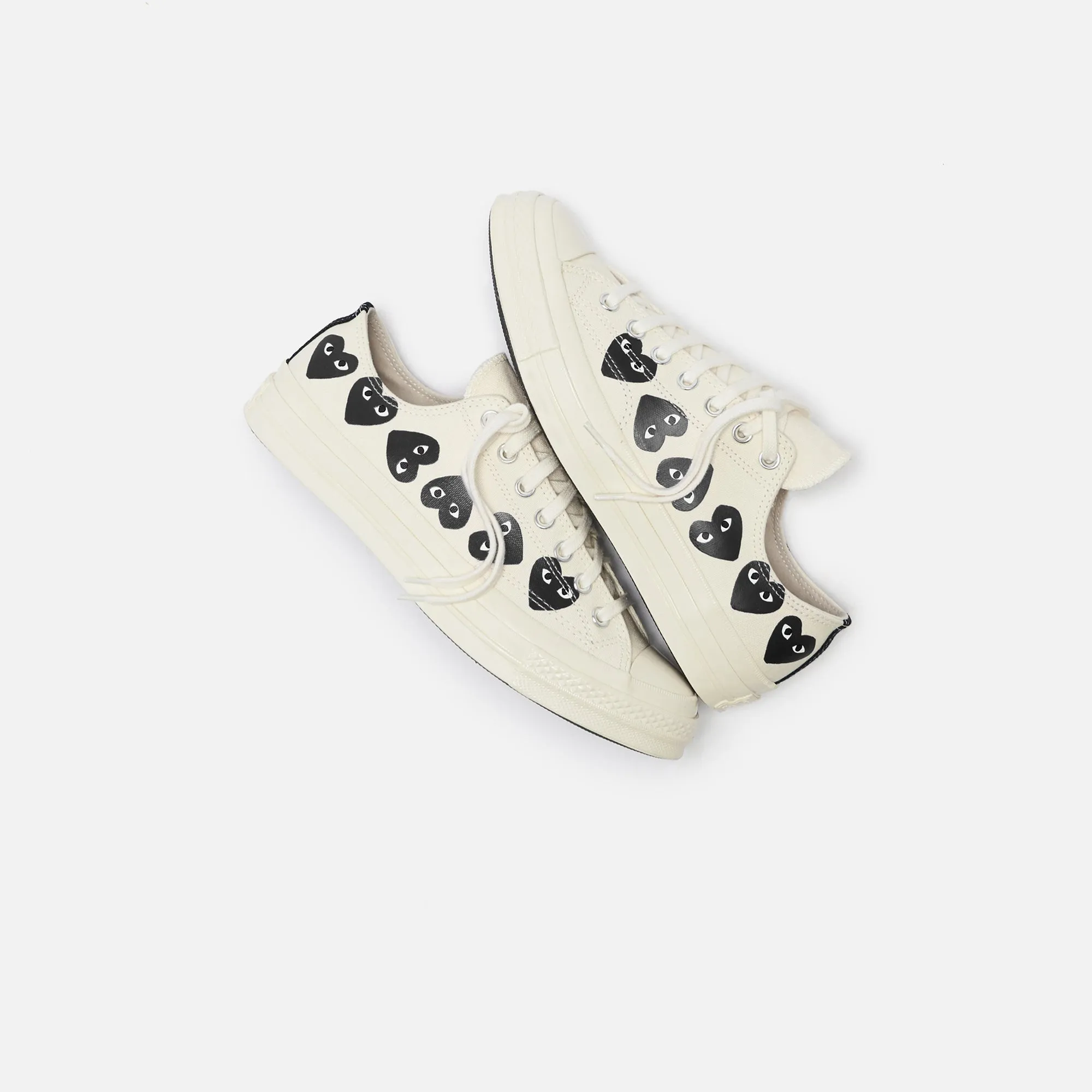 Comme Des Garçons Play x Converse Multi Heart Low Top - Beige / Black sold by Kith product image thumbnail 4
