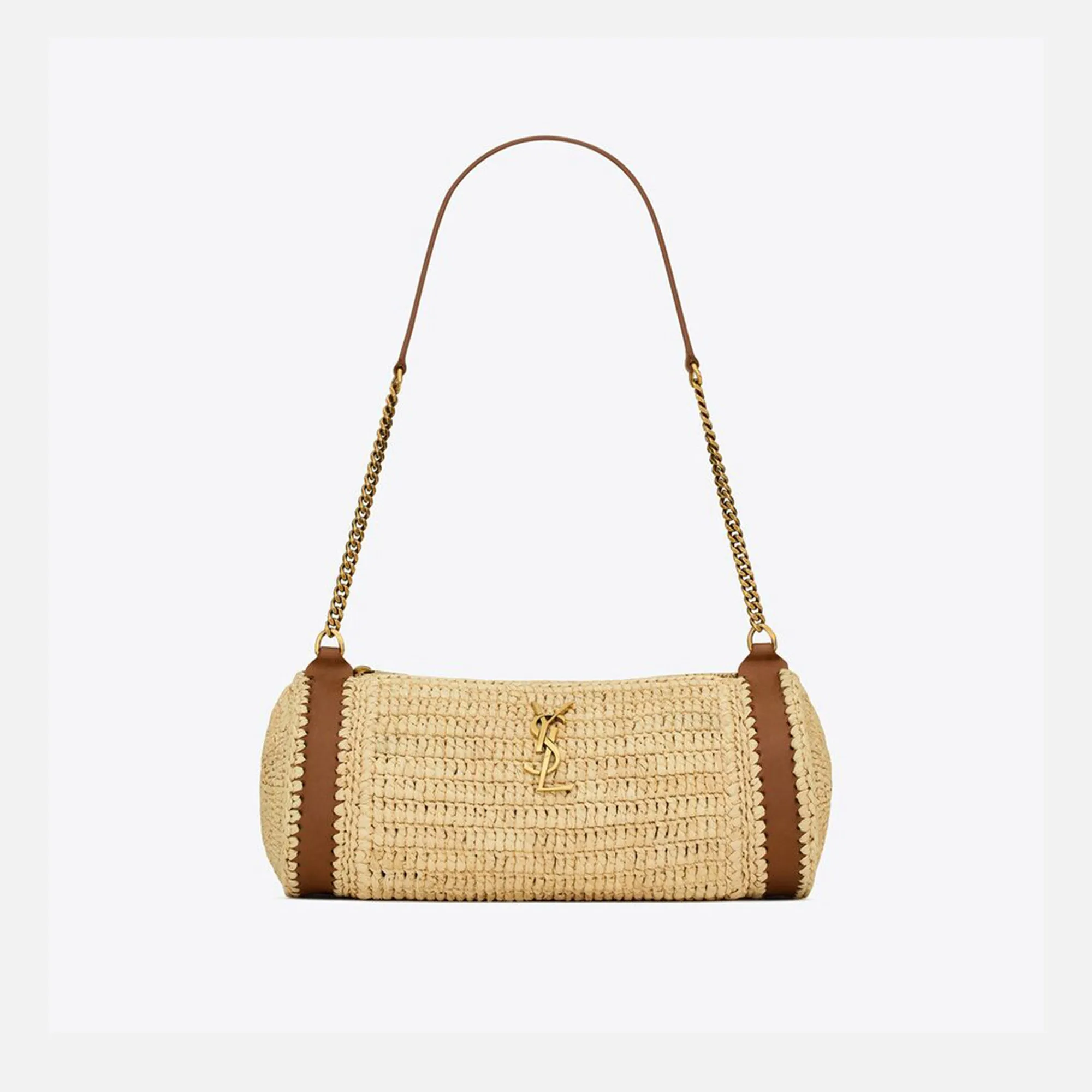 Saint Laurent Cilindre Rafia Handbag - Naturale sold by Kith