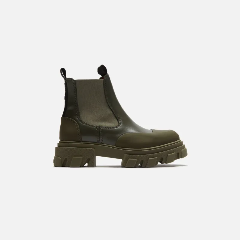 Ganni Cleated Low Chelsea Boot - Tonal Kalamata sold by Kith
