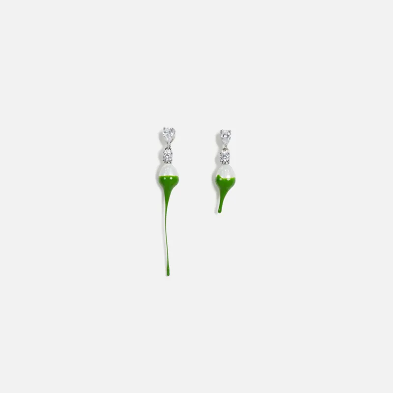 Ottolinger Pearl Dip Earrings - Green made by Ottolinger