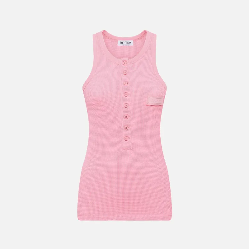 The Attico Polo Tank Top - Pink sold by Kith