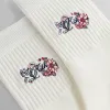 Kith Paisley Embroidery Mid Length Crew Socks - White sold by Kith