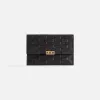 Kith Women Monogram Double Card Holder - Black sold by Kith