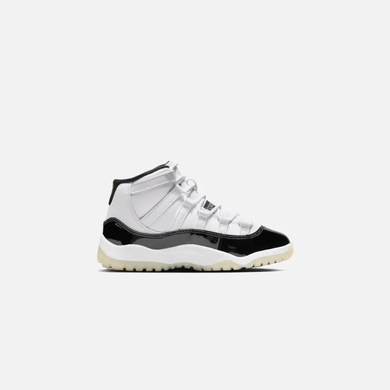 Nike PS Air Jordan 11 Retro - White / Black / Metallic Gold sold by Kith