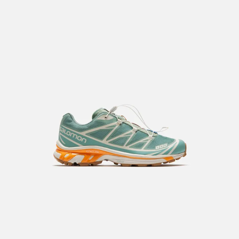 Salomon WMNS XT-6 - Granite Green / Aqua / Blazing Orange sold by Kith