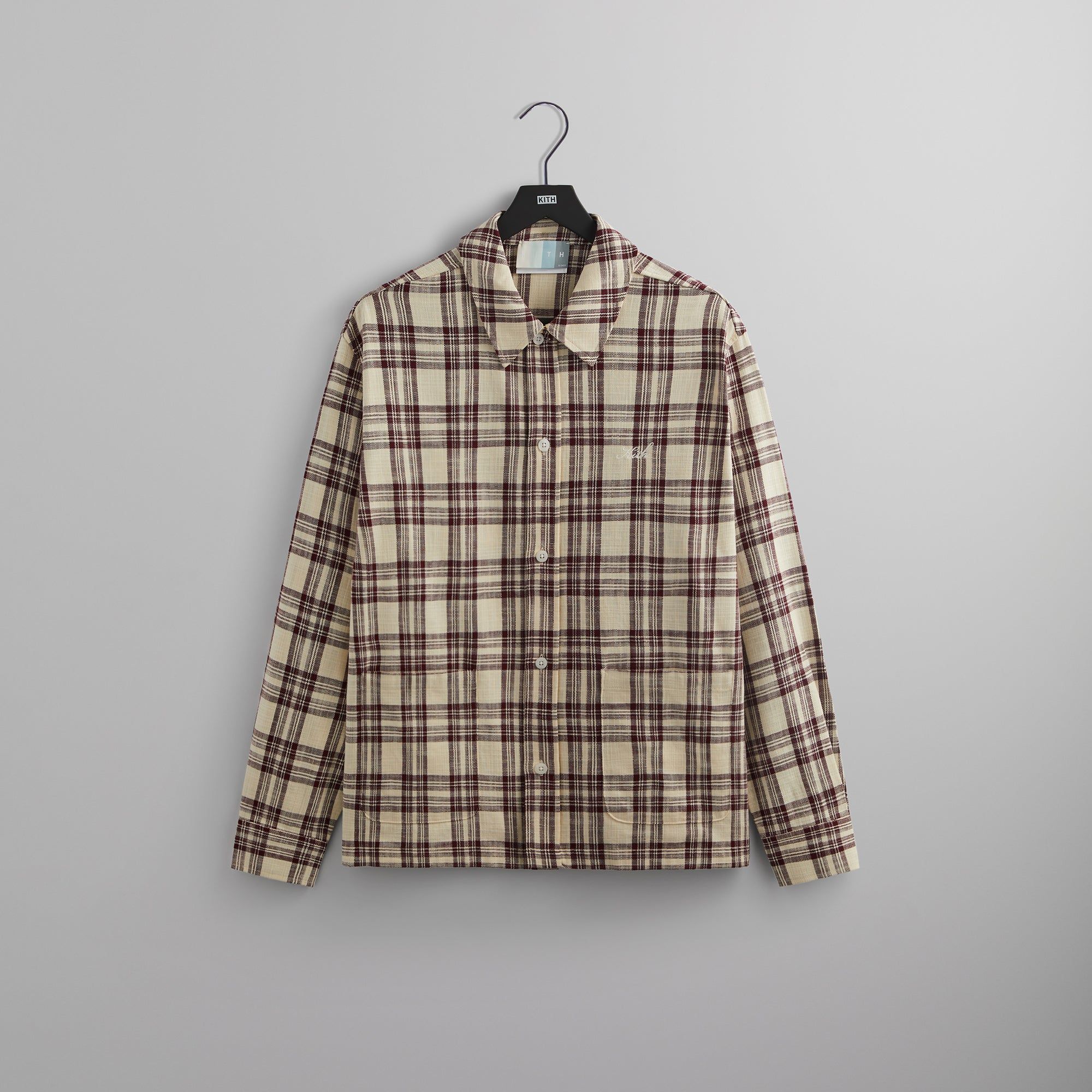 Kith L/S Boxy Collared Overshirt - Magma sold by Kith