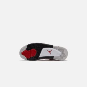 Nike Air Jordan 4 Retro - White / Fire Red / Black / Neutral Grey sold by Kith