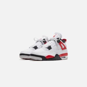 Nike Air Jordan 4 Retro - White / Fire Red / Black / Neutral Grey sold by Kith
