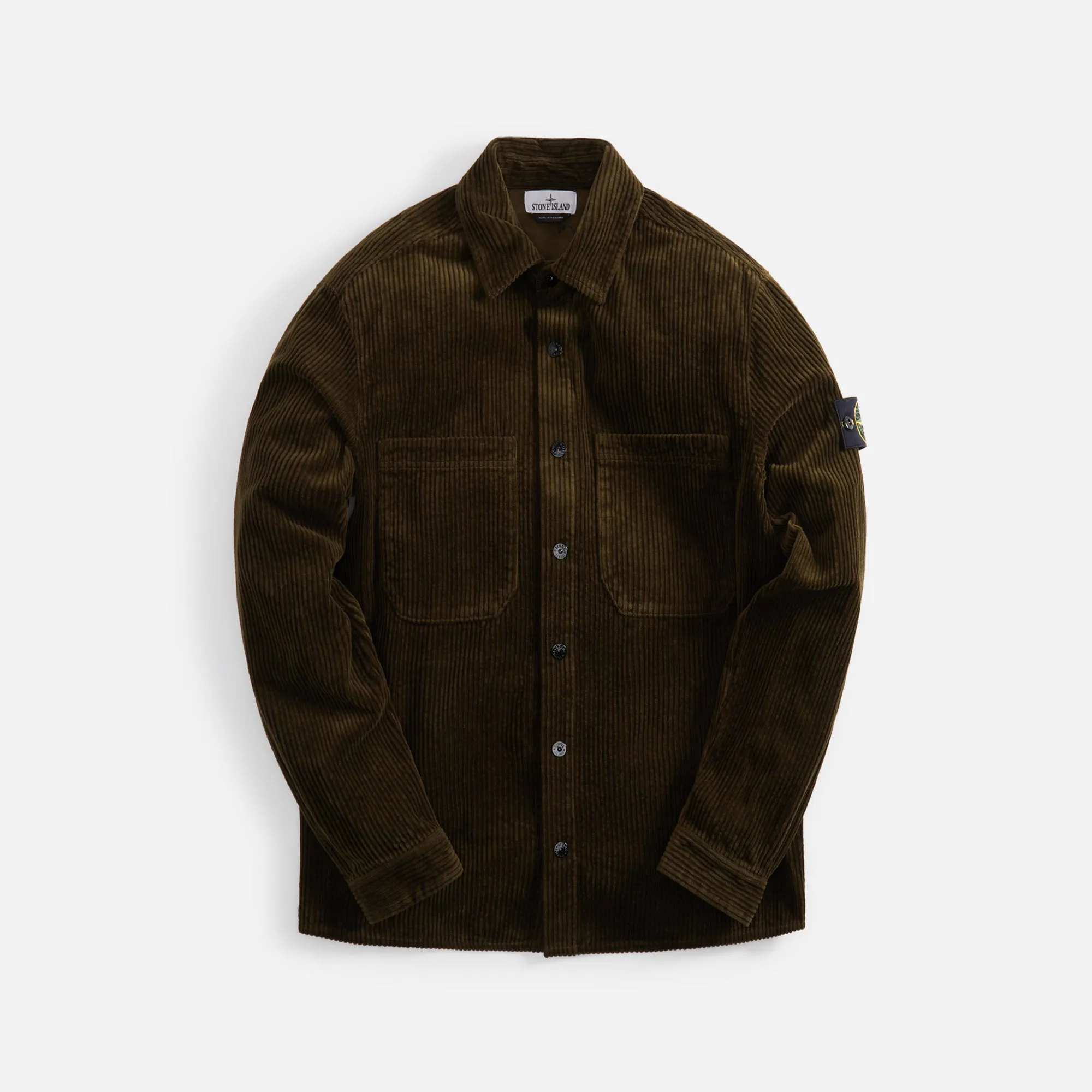 Stone Island Cotton Corduroy Overshirt - Olive sold by Kith