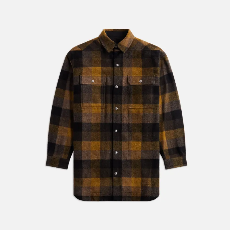 Rick Owens Oversized Outershirt - Honey Plaid sold by Kith