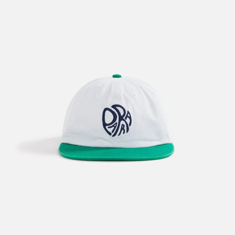 by Parra Circle Tweak Logo 6 Panel Hat - Off White / Green sold by Kith