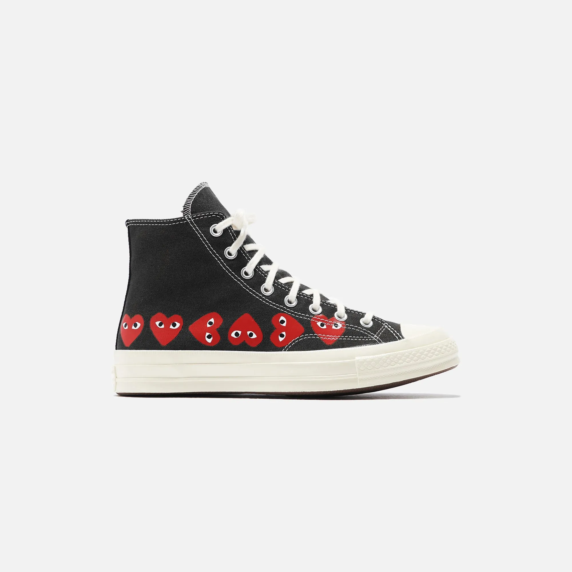 Comme Des Garçons Play x Converse Multi Heart High Top - Black / Red sold by Kith