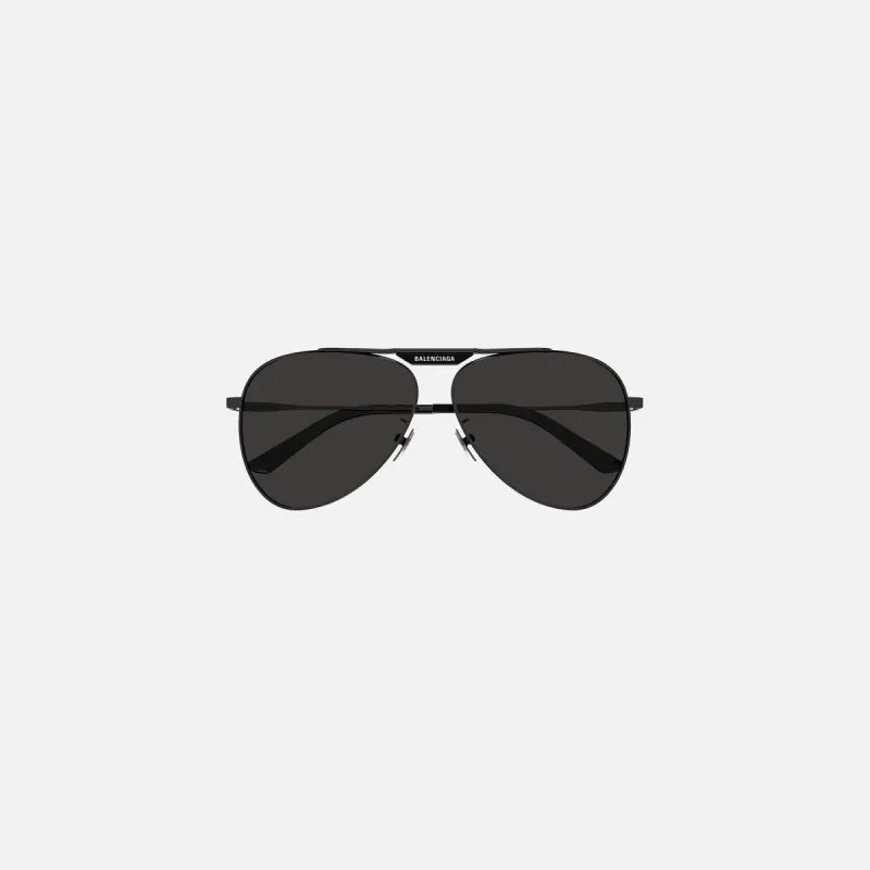 Balenciaga Metal Aviator Frame with Front Logo - Black / Grey Lens made by Balenciaga