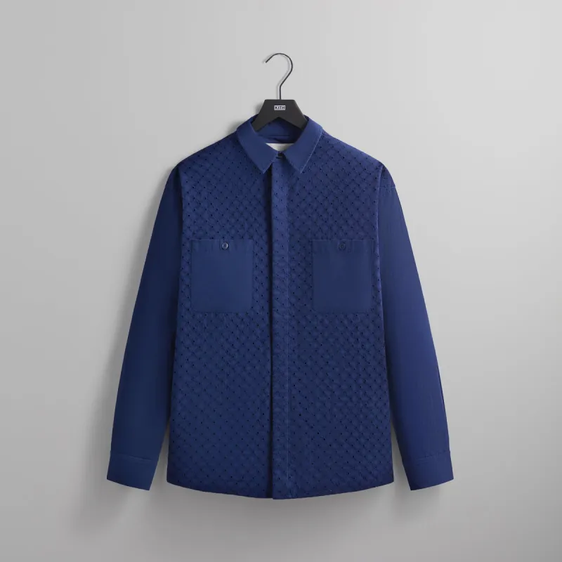 Kith Lattice Floral Long Sleeve Apollo Shirt - Cave sold by Kith