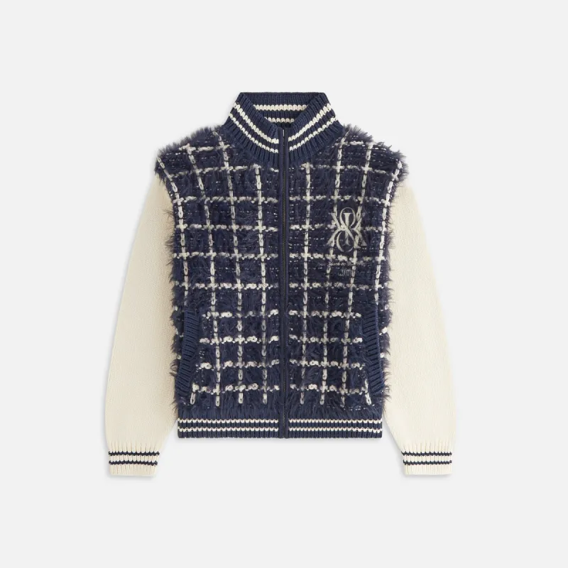 Kith Women Wyler Mohair Full Zip Sweater - Nocturnal made by Kith