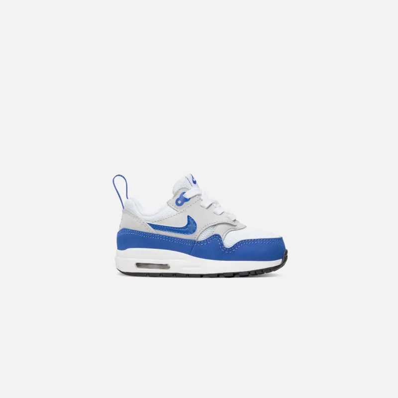 Nike TD Air Max 1 Easyon - White / Game Royal / Neutral Grey sold by Kith