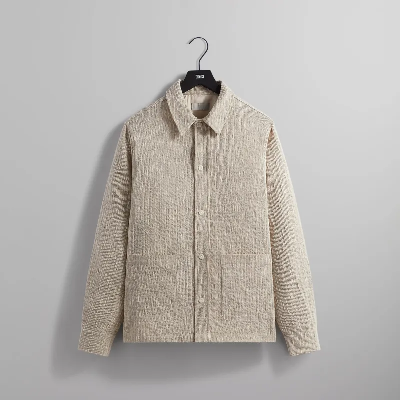 Kith Slub Boucle Boxy Collared Overshirt - Canvas sold by Kith