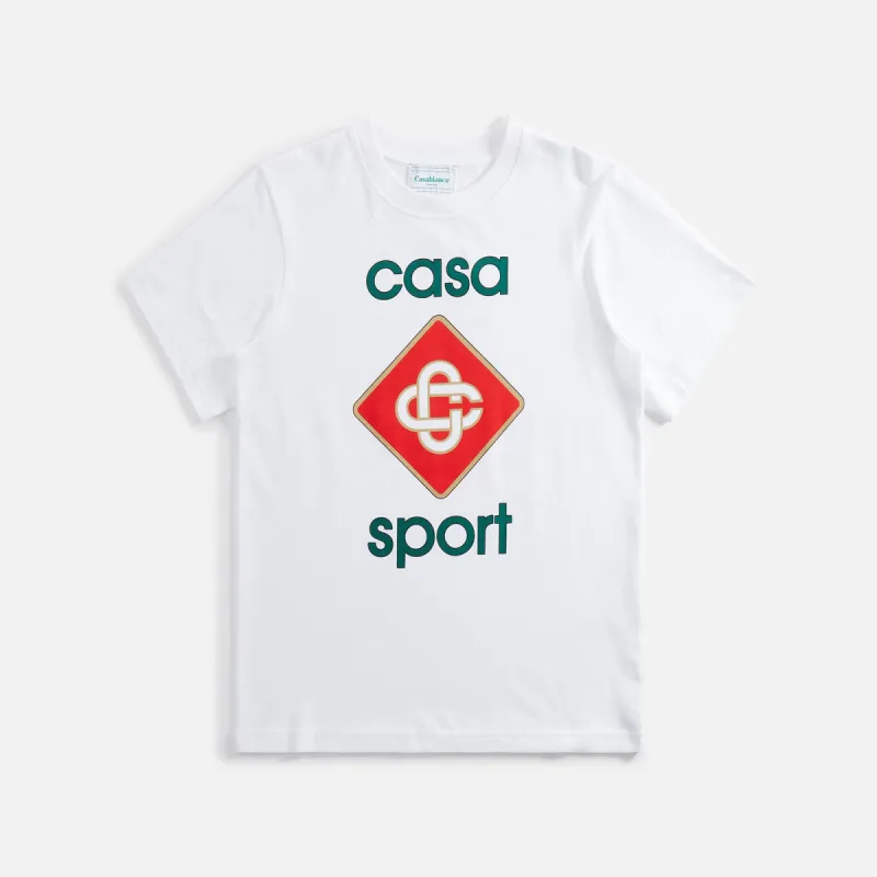 Casablanca Casa Sport Logo Screen Printed Tee - White made by Kith