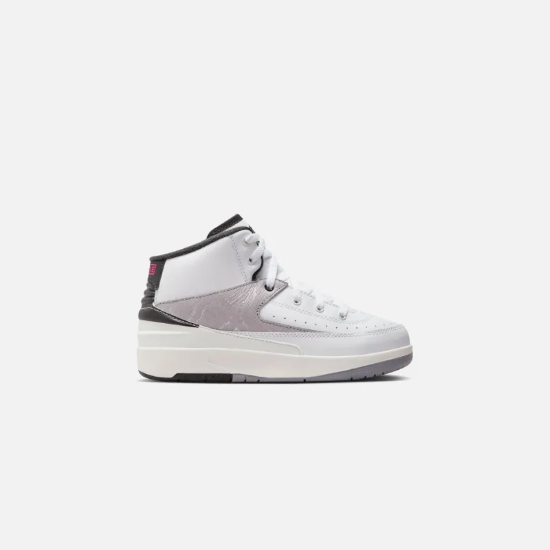 Nike PS Air Jordan 2 Retro - White / Fire Red / Black / Sail / Cement Grey sold by Kith