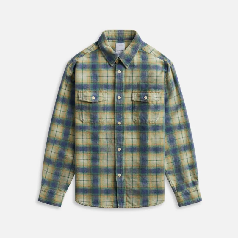 Visvim Pioneer Khadi Check Long Sleeve - Green sold by Kith
