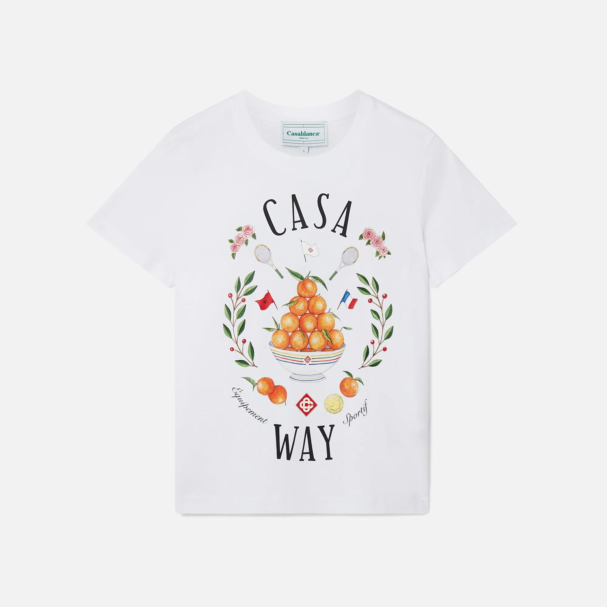 Casablanca Casa Way Printed Fitted Tee - White sold by Kith