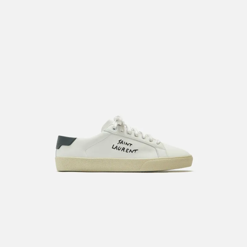 Saint Laurent SL06 Low Top - Blanc Optique / Noir sold by Kith