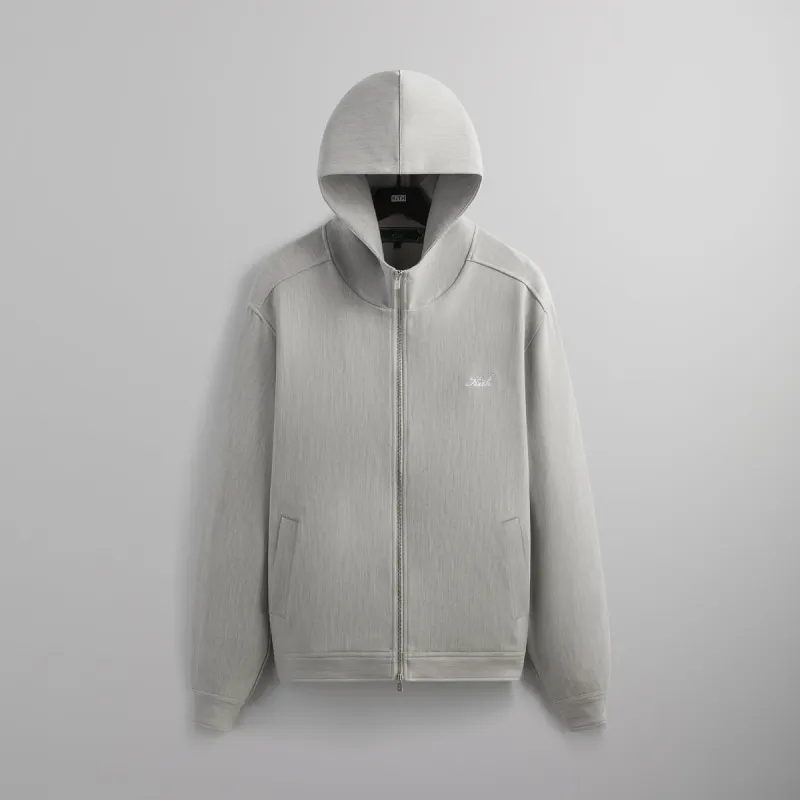 Kith Double Weave Selfridge Zip Up Hoodie - Light Heather Grey sold by Kith